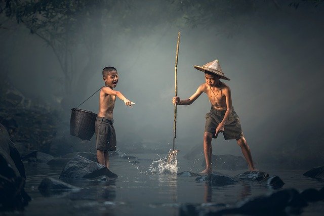 děti - rybaření